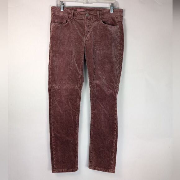 Pilcro Corduroy Pants Size 28 Burgundy Straight Leg Soft Stretch Women’s - Picture 2 of 13